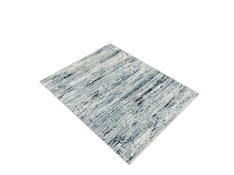 allen + roth Manifesto 8 x 10 Aqua Indoor Stripe Mid-Century Modern