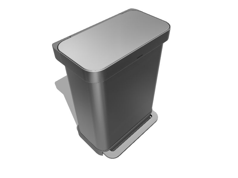 45L plastic rectangular step can with liner pocket - simplehuman