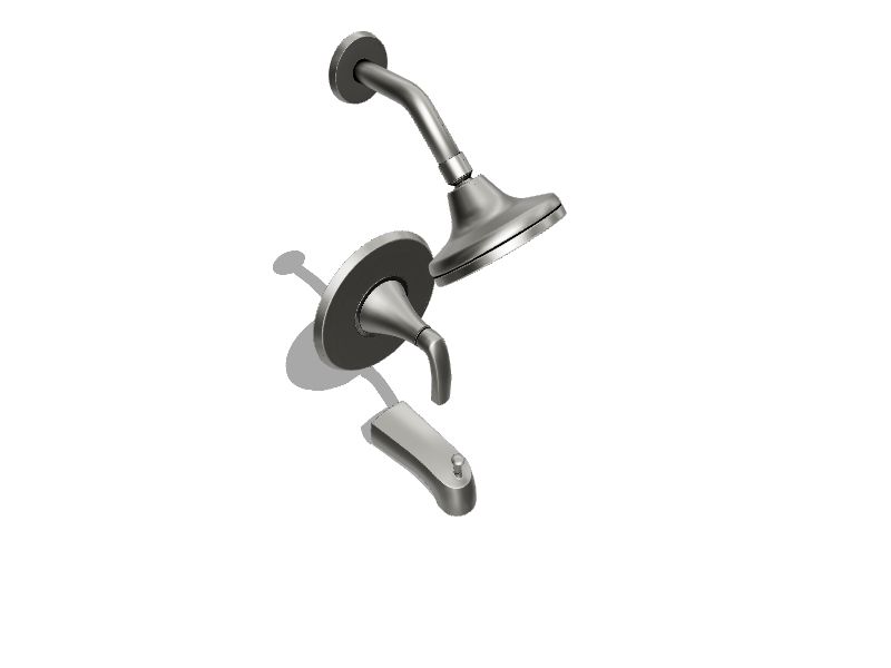 Spot Defense Brushed Nickel Rancho 8P8-WS2-RCHSGS 1-Handle Tub & Shower  Trim with Valve