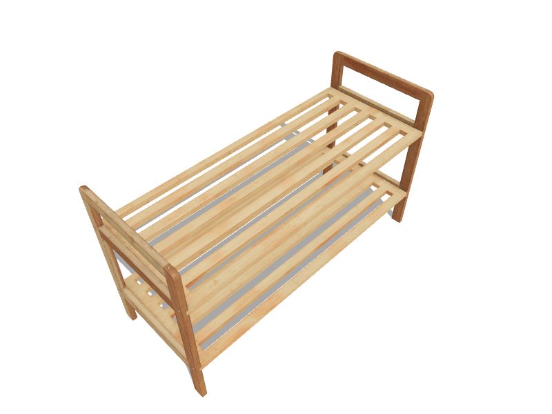 Oceanstar 2-Tier Bamboo Shoe Rack, Natural