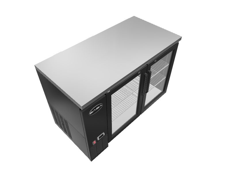 SABA 49in W Commercial Black Freestanding Beverage Refrigerator with