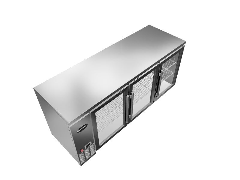 SABA 73in W Commercial Stainless Steel Freestanding Beverage