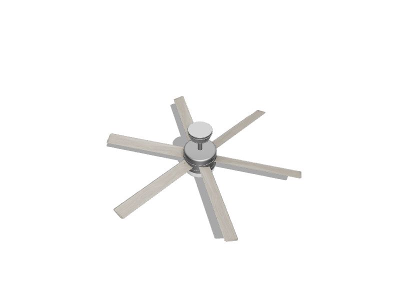 Hunter Kempton Park SureSpeed 54in Brushed Nickel with Light Grey Oak