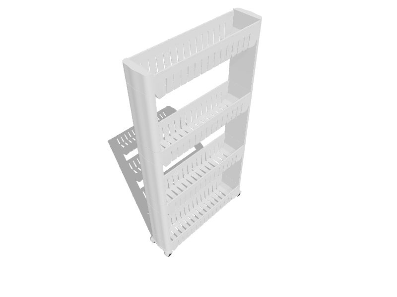 Basicwise Slim 4-Shelf Rolling Pull-Out Cart Rack Tower Storage Cabinet Organizer