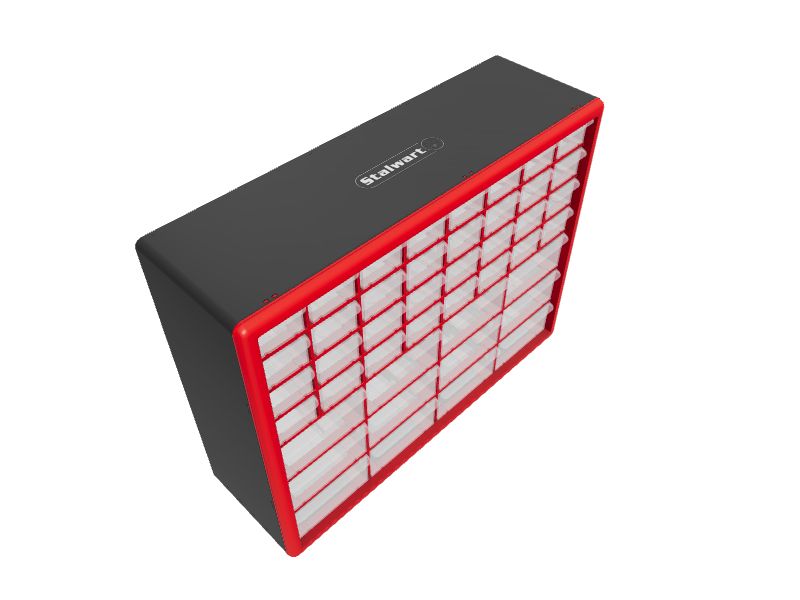 Plastic Parts Cabinet - 44 Drawer, 20 x 7 x 16, Red H-5579R - Uline