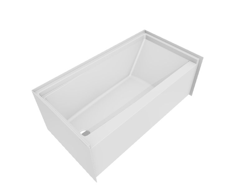 MAAX Vellamo 31.25in x 60in White Acrylic Alcove Soaking Bathtub