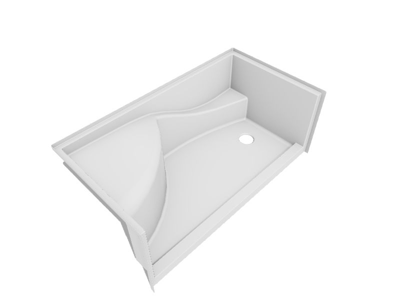 MAAX Vellamo 31.25in W x 60in L White Single Threshold Rectangle