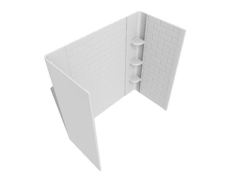 American Standard Elevate 30in L x 60in W x 60in H Arctic White 3