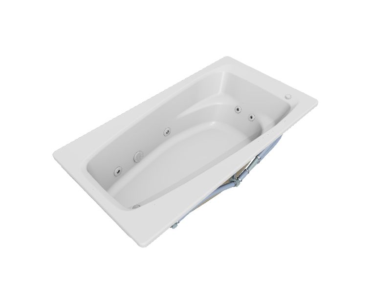 EverClean Reversible Drain 60 in. Acrylic Rectangular Drop-in 8-Jet  Whirlpool Bathtub in White