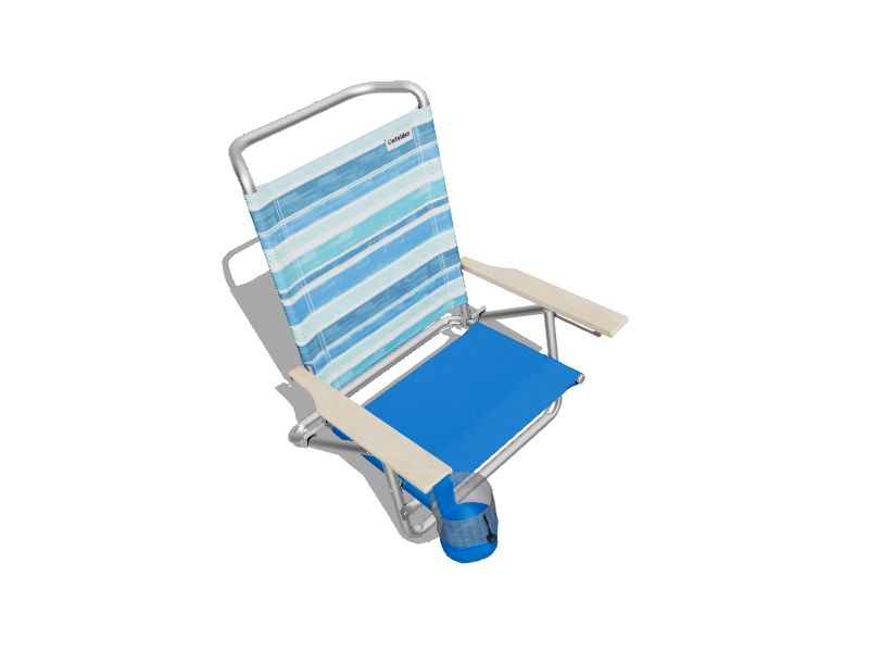 Outsider Polyester Blue Stripes Folding Beach Chair (Adjustable