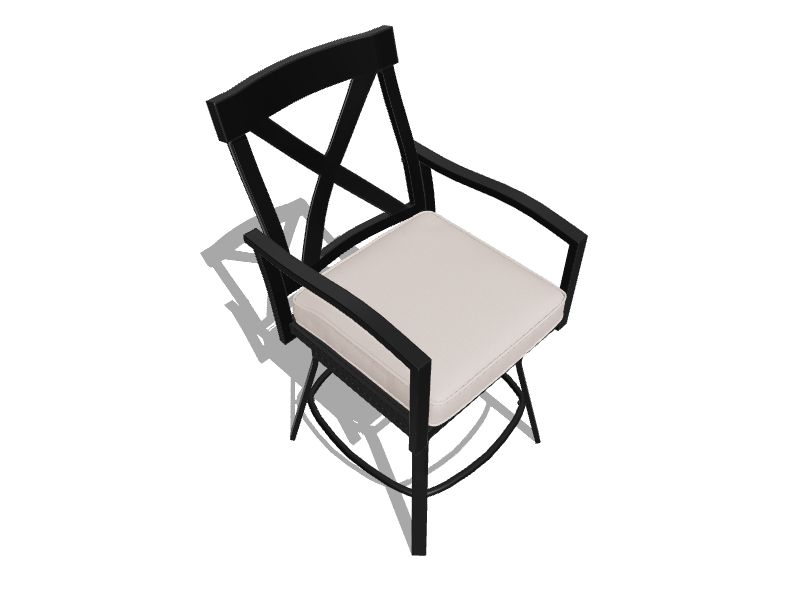 Style Selections Glenwood Set of 2 Black Steel Frame Swivel Dining