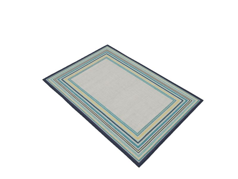 Paco Home Variegated Waterproof Outdoor Rug for Patio Blue 5'3 x 7'3 5' x  8' Outdoor, Indoor Rectangle 