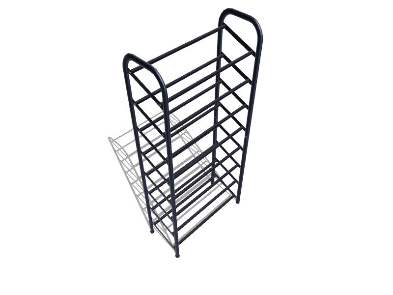 47 in. H 30-Pair 8-Tier Black Metal Shoe Rack - Yahoo Shopping