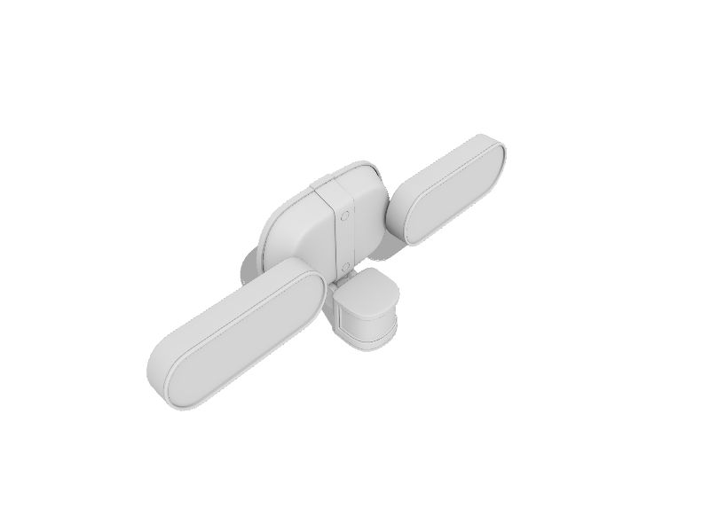 GE 180Degree 250Watt EQ Hardwired LED Glossy White 2Head Motion