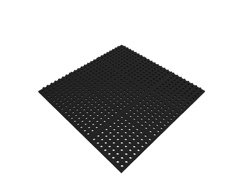 San Jamar KM1140B Connect-A-Mat, Light Duty, 3' x 3', Black