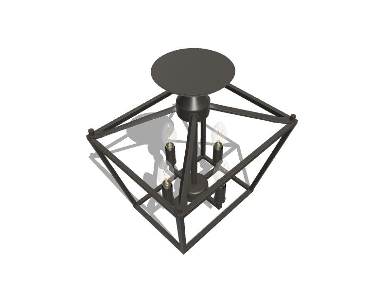 Jonathan Y Plains Mini Lantern 12 in. 4-Light Oil Rubbed Bronze Iron Modern Farmhouse LED Flush Mount