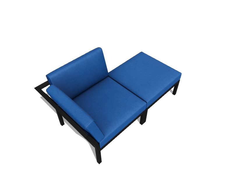 Top Home Space Sectional Blue Cushion(S) and Steel Frame in the Patio