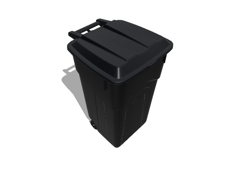 Rubbermaid Commercial Trash Can,45 gal.,Black,Plastic FG917188BLA