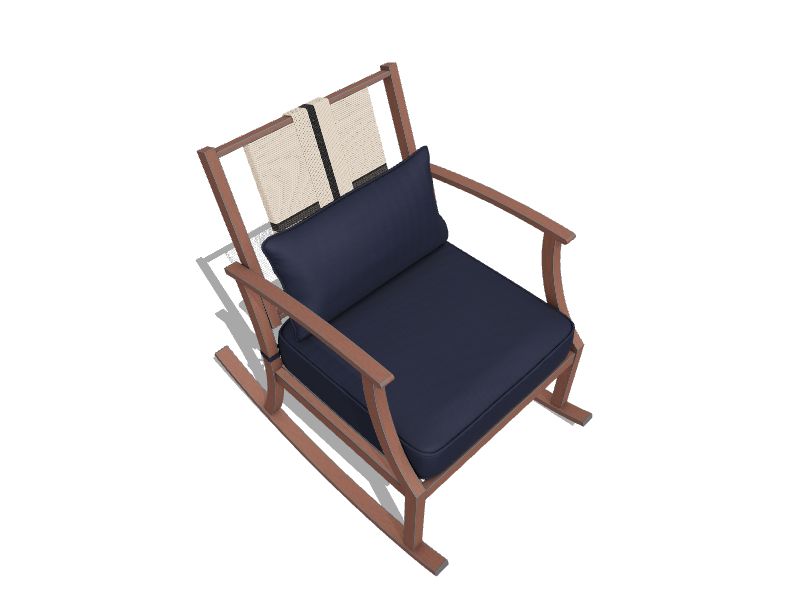 allen + roth Piper Glen Set of 2 Wicker Brown Steel Frame Rocking Chair ...