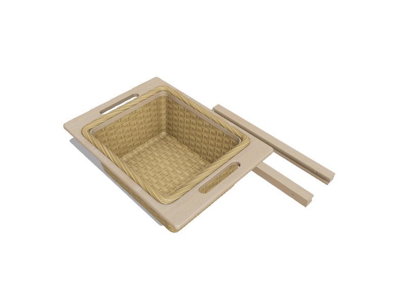 Hafele Wicker Basket Drawer Base Pull-Out with Beech Frame (runners Sold Separately) - 14-5/16W (FOR 18 Cabinet)