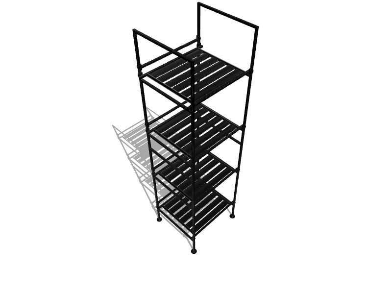 Organize It All Black Metal Base with Steel Metal Top Microwave Cart  (17.75-in x 24-in x 53-in)