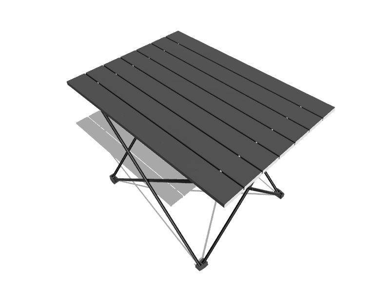 TERRUI 1.32ft x 22.05ft Outdoor Rectangle Cast Aluminum Black Folding