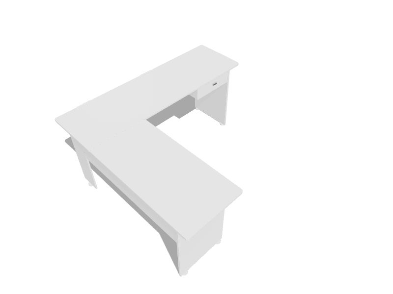 Bertolini Columbia 64.96in White Casual Corner Desk in the Desks