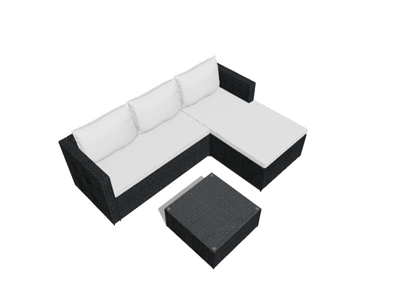 Kumo Wicker Outdoor Sectional Offwhite Cushion(S) and Wicker Frame in