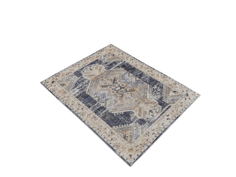 Origin 21 with STAINMASTER Quatro 8 X 10 Dark Blue Indoor Abstract Area Rug  in the Rugs department at