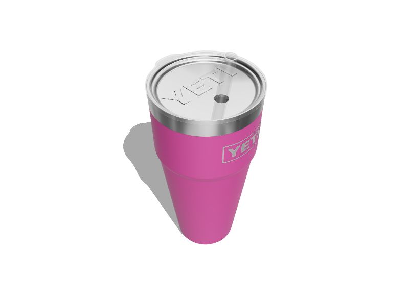 Yeti Power Pink Rambler 26 oz Stackable Cup w/Straw Lid Brand New