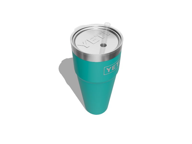 Yeti 21071500647 Rambler 26 oz. Stackable Cup with Straw Lid - Aquifer Blue  