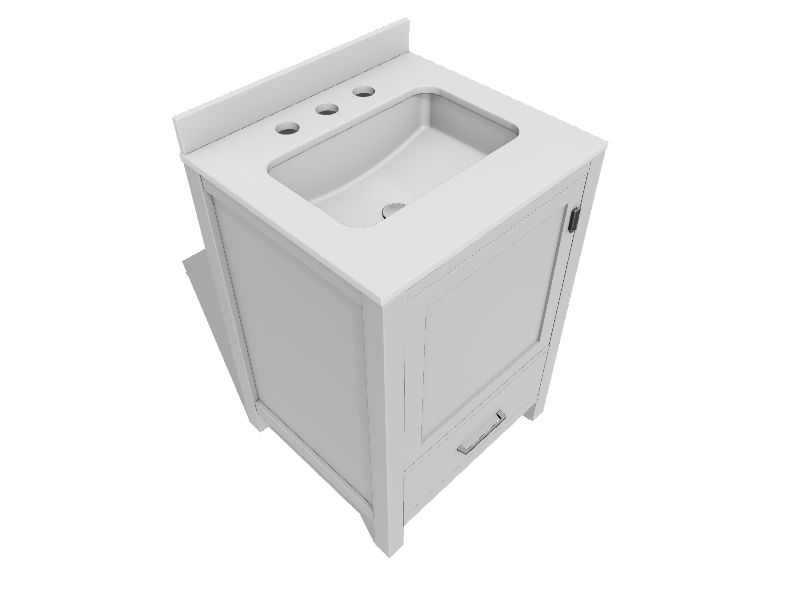 allen + roth Ronald 24in Dove Gray Undermount Single Sink Bathroom