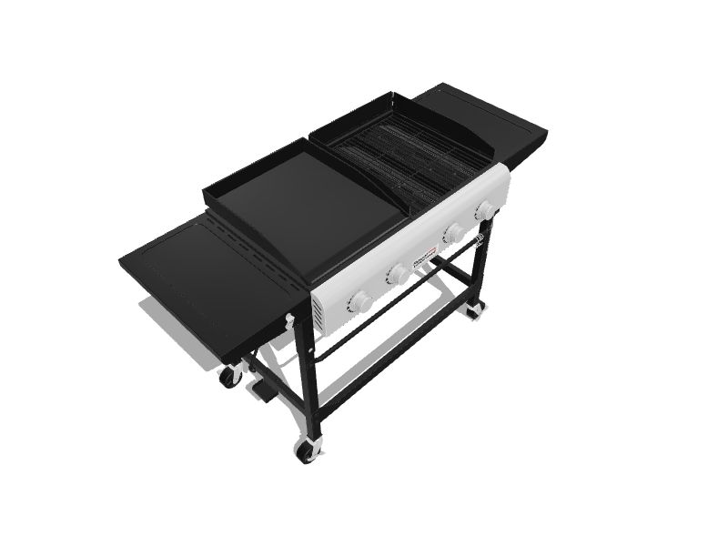 Royal Gourmet GAS 4-Burner Portable Flat Top Grill and Griddle Combo with Folding Legs, 48,000 BTU, for Outdoor Cooking, GD403