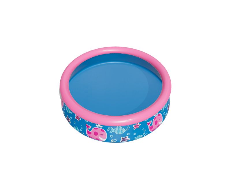 Summer Waves 60in L x 60in W Pink Whale Round Kiddie Pool in the