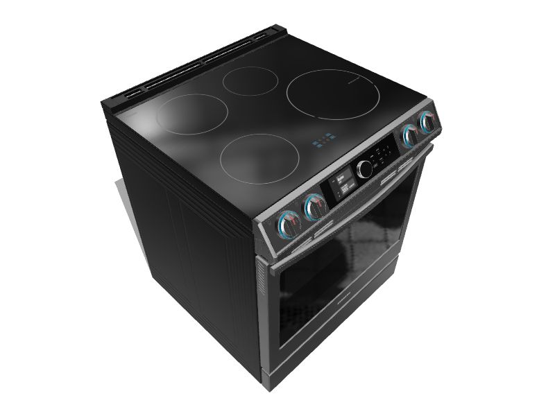 Samsung - 6.3 Cu. ft. Smart Instant Heat Slide-in Induction Range with Air Fry & Convection+ - Black Stainless Steel