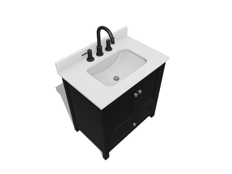 allen + roth Jamie 30-in Matte Black Undermount Single Sink Bathroom ...