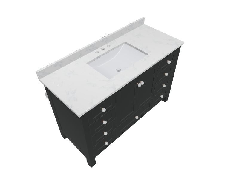 allen + roth Jamie 48-in Matte Black Undermount Single Sink Bathroom ...