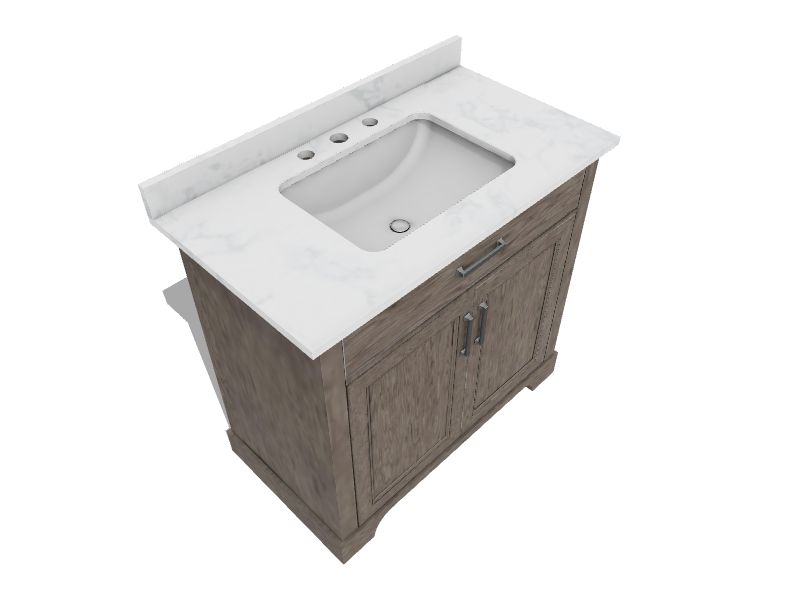 allen + roth Alton 36in Brown Undermount Single Sink Bathroom Vanity