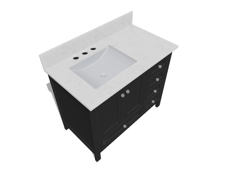 allen + roth Jamie 36-in Matte Black Undermount Single Sink Bathroom ...