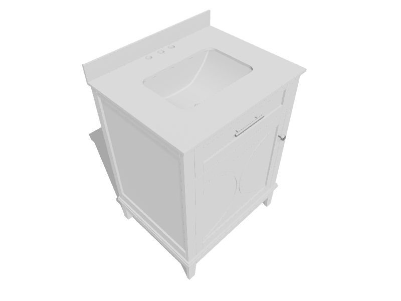 allen + roth Alcova 24in White Undermount Single Sink Bathroom