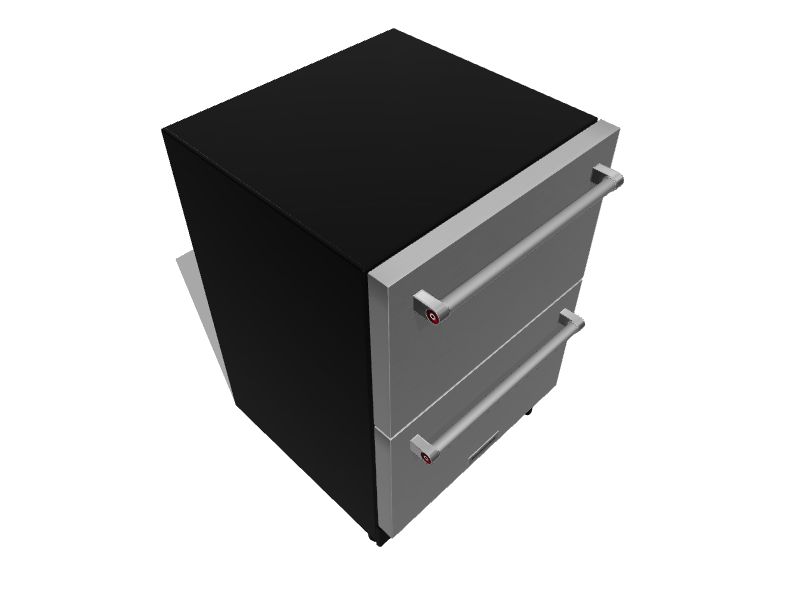 KitchenAid - KUDF204KSB - 24 Stainless Steel Undercounter Double-Drawer  Refrigerator/Freezer-KUDF204KSB