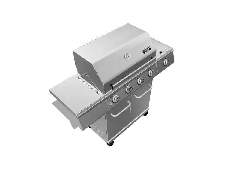 25392 – 4-Burner Propane Grill in Stainless w/ LED Controls & Side