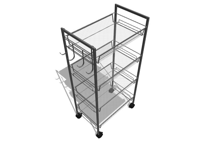 Greenway Stainless Steel Base with Steel Top Rolling Kitchen Cart (11 ...