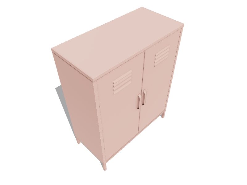 SystemBuild Evolution Bonanza 4 Door Metal Locker Storage Cabinet - Pale Pink