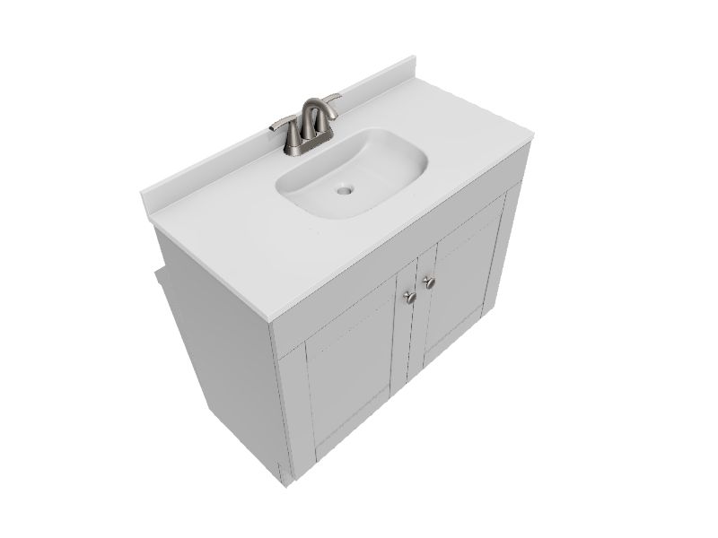 Project Source 36-in Gray Single Sink Bathroom Vanity with White Cultured  Marble Top in the Bathroom Vanities with Tops department at