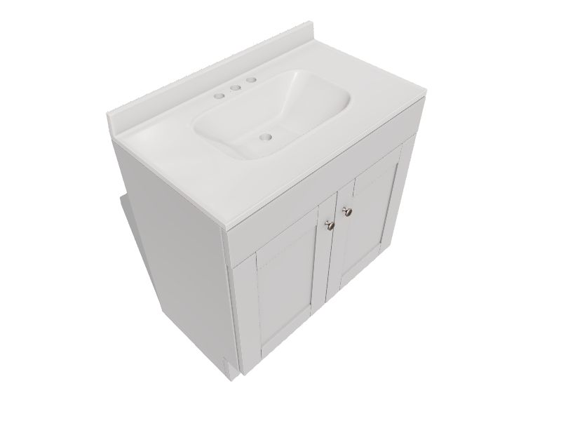 Project Source 30-in Gray Single Sink Bathroom Vanity with White Cultured Marble Top | R39 VBCU3018