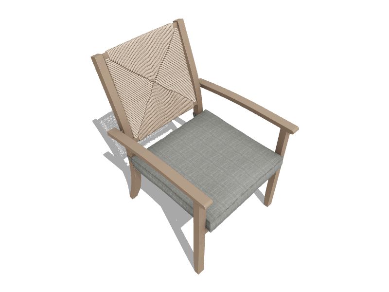 allen + roth Townsend Set of 4 Wicker Brown Steel Frame Stationary