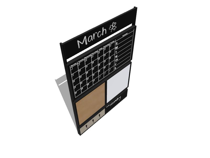  Chalkboard Calendar Corkboard Combo, 24 X 36 Large Bulletin  Board Magnetic Calendar Chalkboard For Wall Combination Board Monthly  Planner Rustic Brown Frame 2 Markers 6 Magnets 4 Pushpins