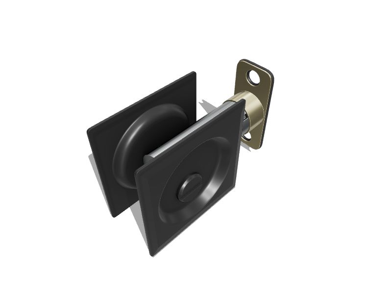 Kwikset Matte Black Square Hall/Closet Pocket Door Lock 334514SQTPCKTDR -  The Home Depot