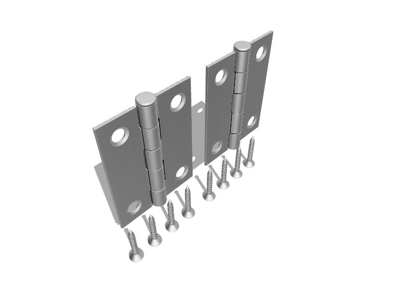 Gatehouse 2in H Silver Mortise Interior/Exterior Door Hinge (2Pack